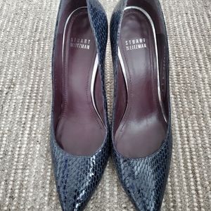 Stuart Weitzman Blue Snake Heels